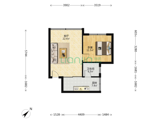 街子印象 1室1厅1卫 45平方