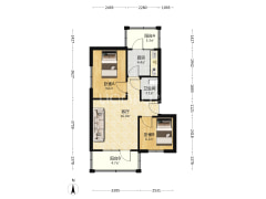 南北通透两居室 满五税费低 停车方便户型方正-涿州范阳水电小区户型图