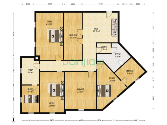 友好大厦 4室1厅1卫 263平方