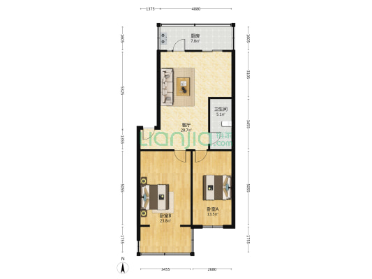 寒地设计院家属楼 2室1厅1卫 100平方