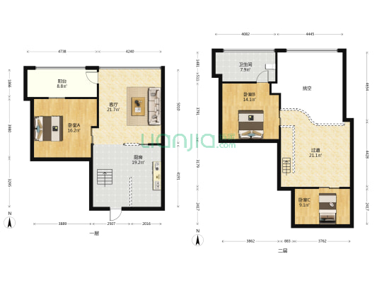 翠湖太龙公馆 3室1厅1卫 96平方