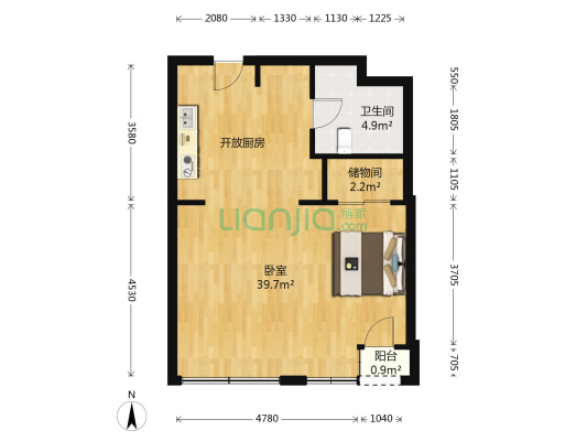 苏宁紫金嘉悦 1室0厅1卫 57平方