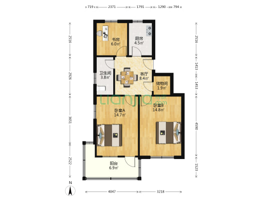 新蒲南路24号 3室1厅1卫 70平方