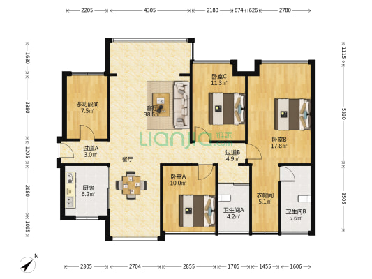 珠海碧桂园华发滨海天际 4室1厅2卫 138平方