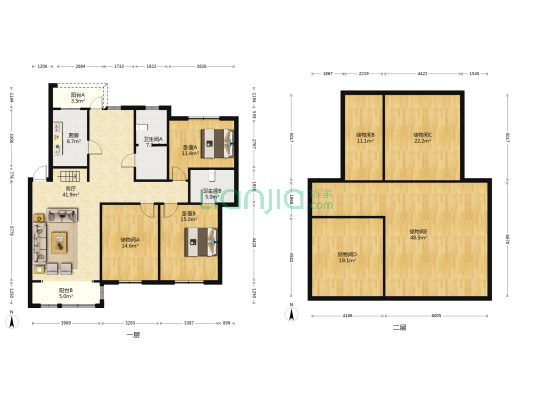 新城花园（太仓） 2室1厅2卫 223平方