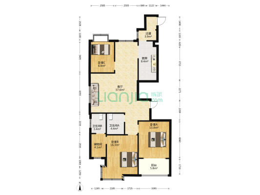 鼎邦丽池 3室1厅2卫 150平方