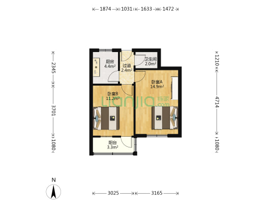 商水支路3-7（单号） 2室0厅1卫 49平方