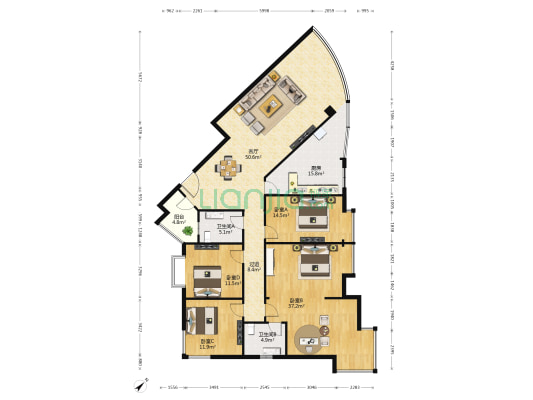 碧湖银座 4室1厅2卫 202平方