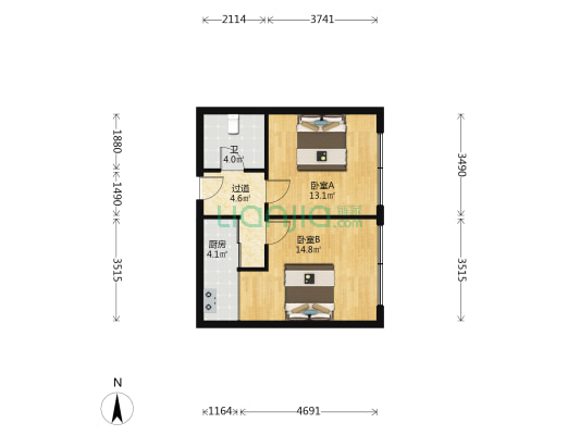 常青天地 2室0厅1卫 60平方