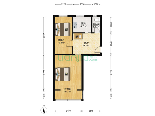 横堂子巷 2室1厅1卫 57平方