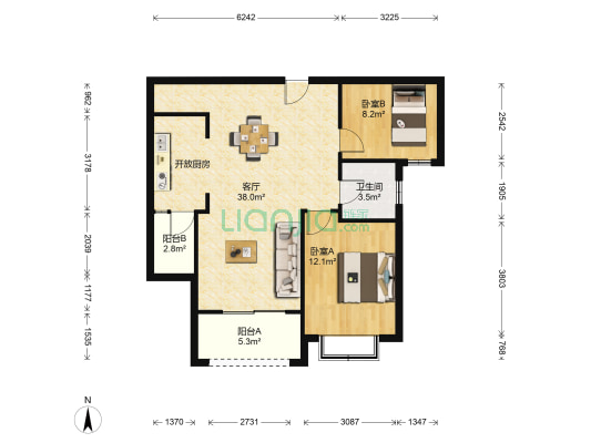 京润苑 2室1厅1卫 90平方