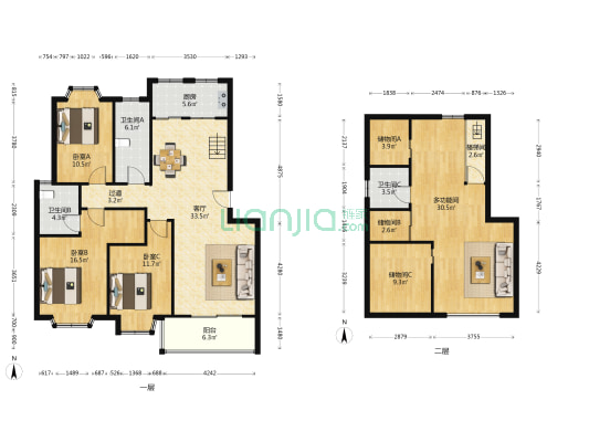 桐安雅居 4室1厅3卫 115平方