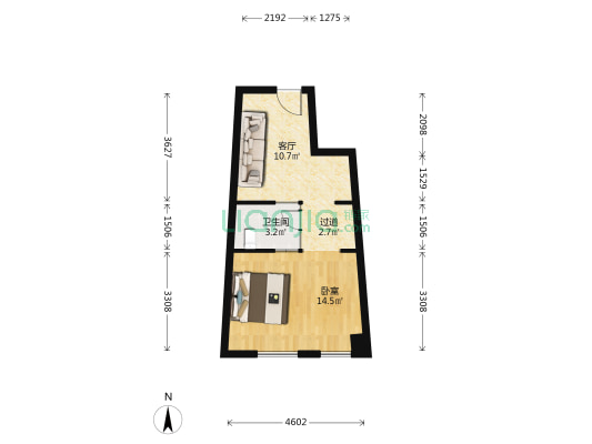 源达大厦 1室1厅1卫 50平方