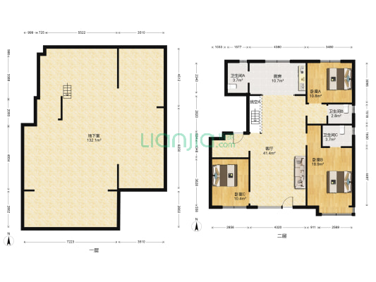 万科月潭湾 3室1厅3卫 275平方万科月潭湾户型图根据链家网调查数据