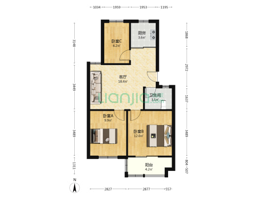 仙居苑东村 3室1厅1卫 71平方