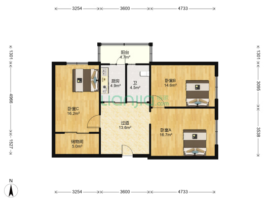 富民社区 3室0厅1卫 103平方