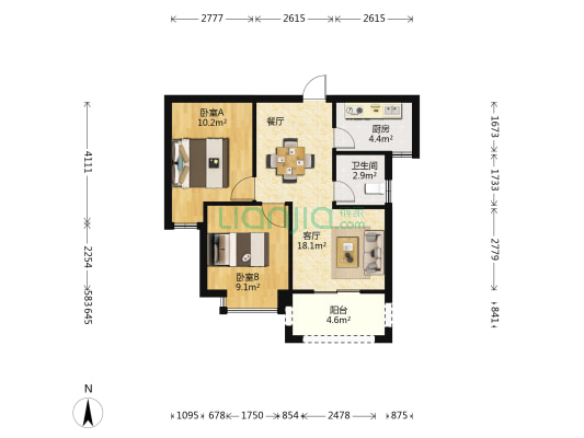 前锦新苑 2室1厅1卫 63平方