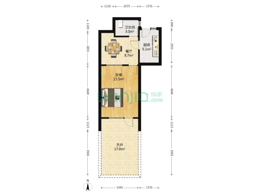 龙阳小区 1室1厅1卫 41平方