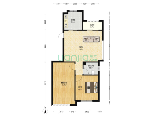 尚望名苑 1室1厅1卫 103平方