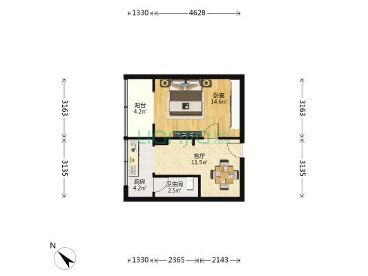 长柏路47号 1室1厅1卫 41平方