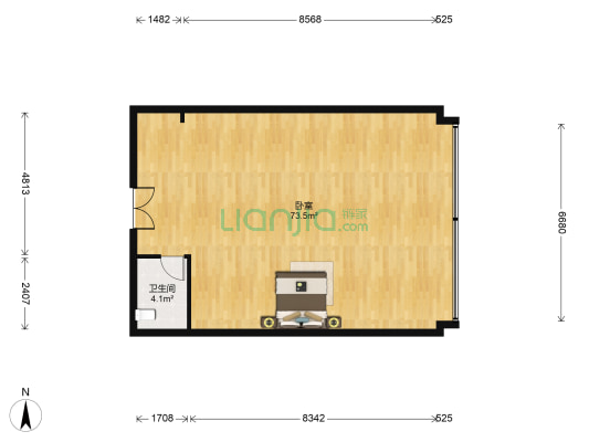 都市银座 1室0厅1卫 55平方