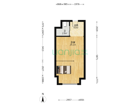 健龙果岭公元二期 1室0厅1卫 51平方