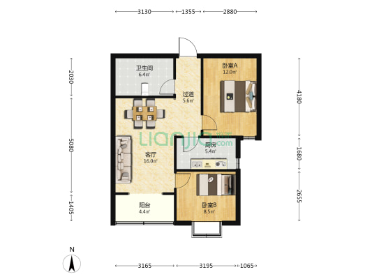 箭岭小区西区 2室1厅1卫 81平方