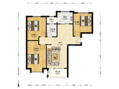 南北通透大三居，采光好，视野好，小区环境好-涿州华融现代城户型图