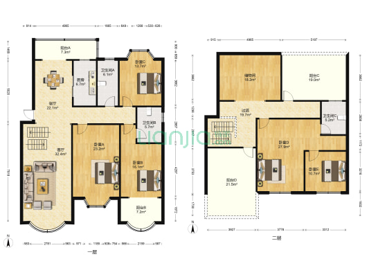 锦佳苑 5室2厅3卫 168平方