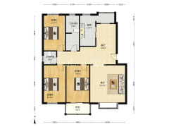 南北通透大三居，客厅朝南，户型方正，房本满五-涿州华福佳缘小区户型图