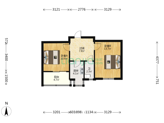 卫生路11-2号 2室0厅1卫 47平方