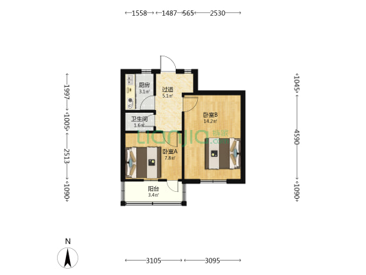 化工2居委楼 2室0厅1卫 42平方