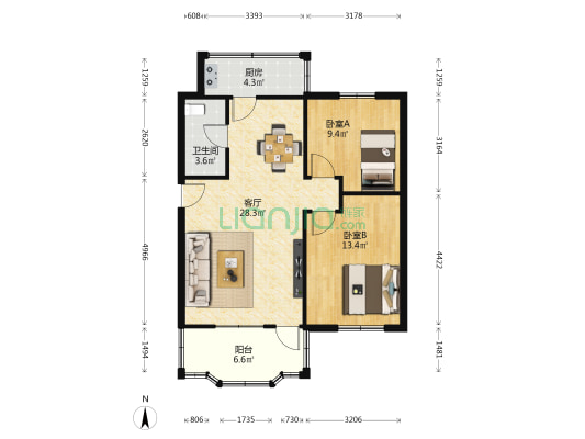 振兴南路 2室1厅1卫 74平方