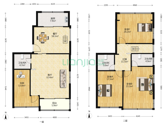 柳市前垟洞村 4室2厅3卫 180平方