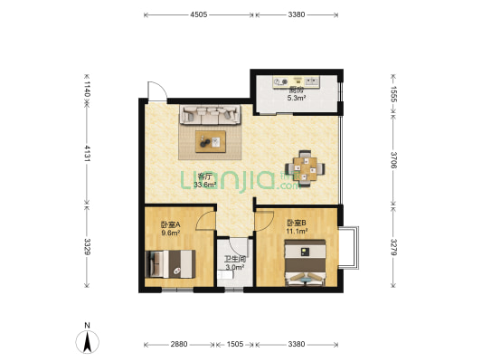 茂源·金色家园 2室1厅1卫 79平方