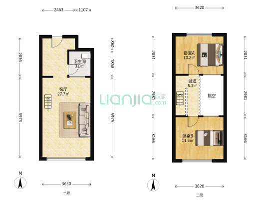 群升万国天地 2室1厅1卫 40平方
