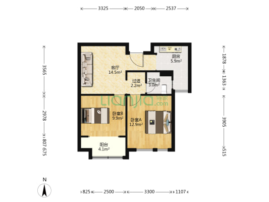 融尚广场 2室1厅1卫 75平方