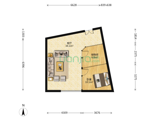 天籁轩 1室1厅0卫 76平方