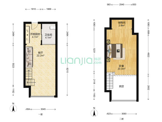WFC协信中心 1室1厅1卫 53平方