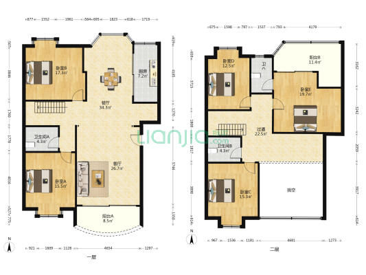 金源花园 5室2厅3卫 208平方