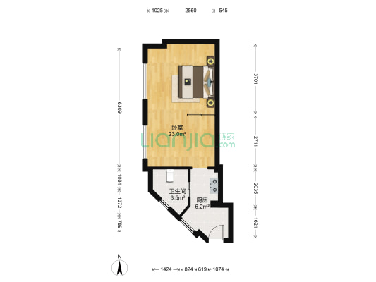 东方时空 1室0厅1卫 47平方