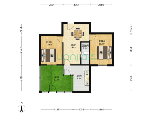 供电北村 2室1厅1卫 51平方