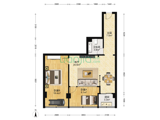 甘肃省歌剧院家属院 2室1厅1卫 69平方