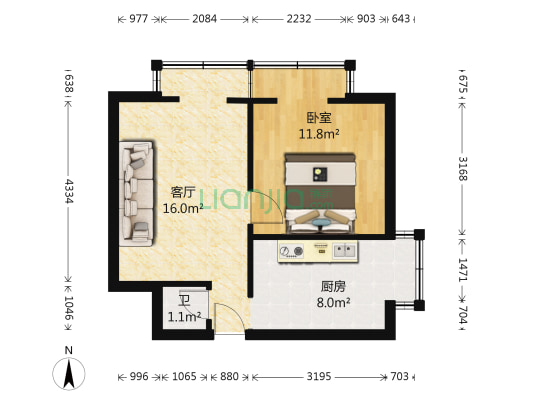 和平后村132号 1室1厅1卫 36平方