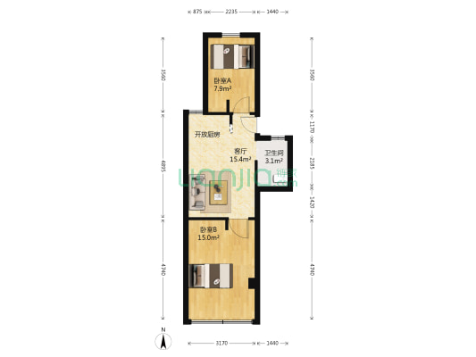 宁工新寓二村 2室1厅1卫 50平方