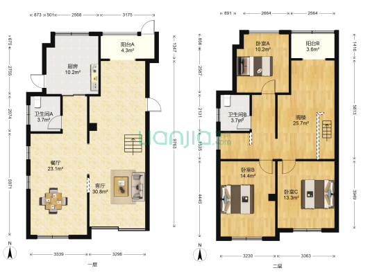 晶茂国际 3室2厅2卫 102平方