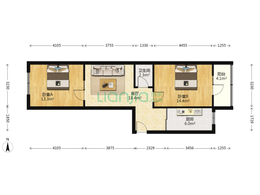 惠民里 2室1厅1卫 79平方