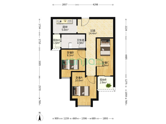 远洋心汉口御峰 3室0厅1卫 78平方