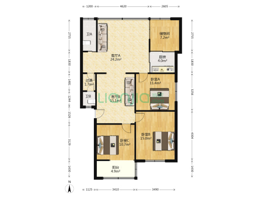 怡湖西路4号 3室2厅2卫 98平方
