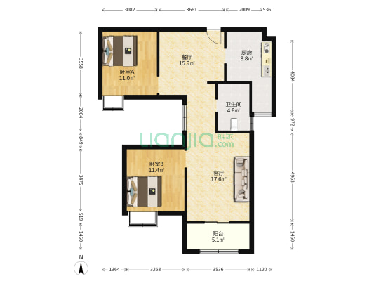 汇峰翡翠湖光 2室2厅1卫 101平方